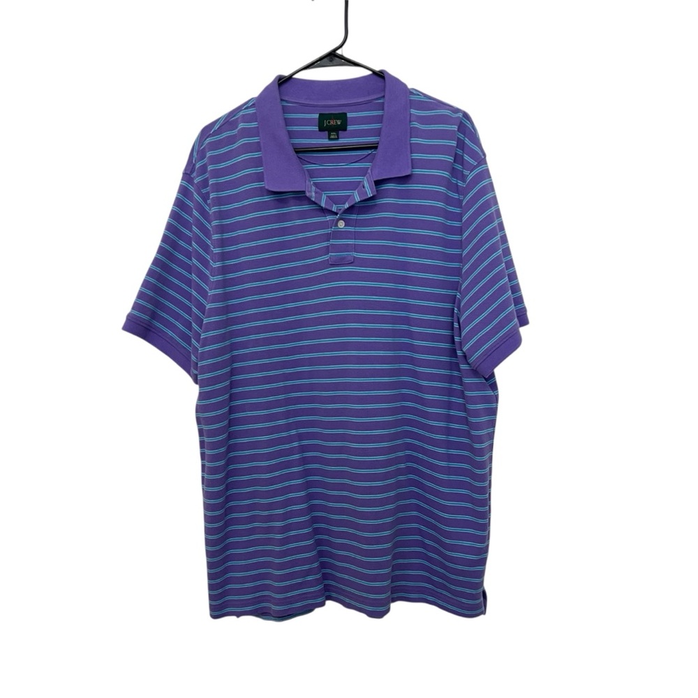 J. Crew Purple Striped Polo Collared 100% Cotton Shirt Men’s XXL